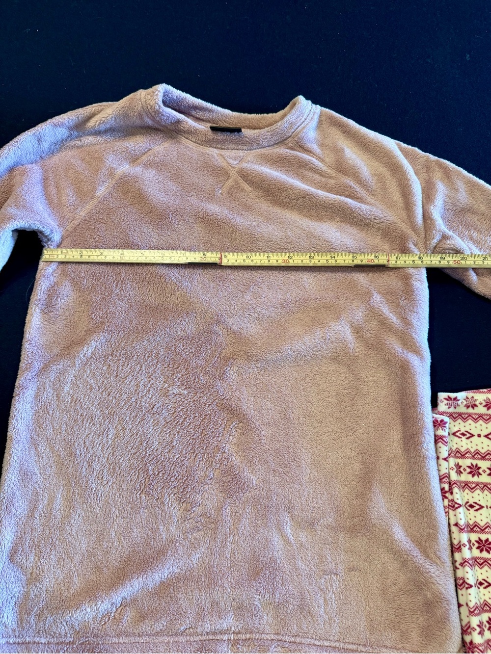 32 Degrees 3 Piece Fleece Tops & Patterned Leggings, Pink Maroon & Cream Small - Picture 4 of 16